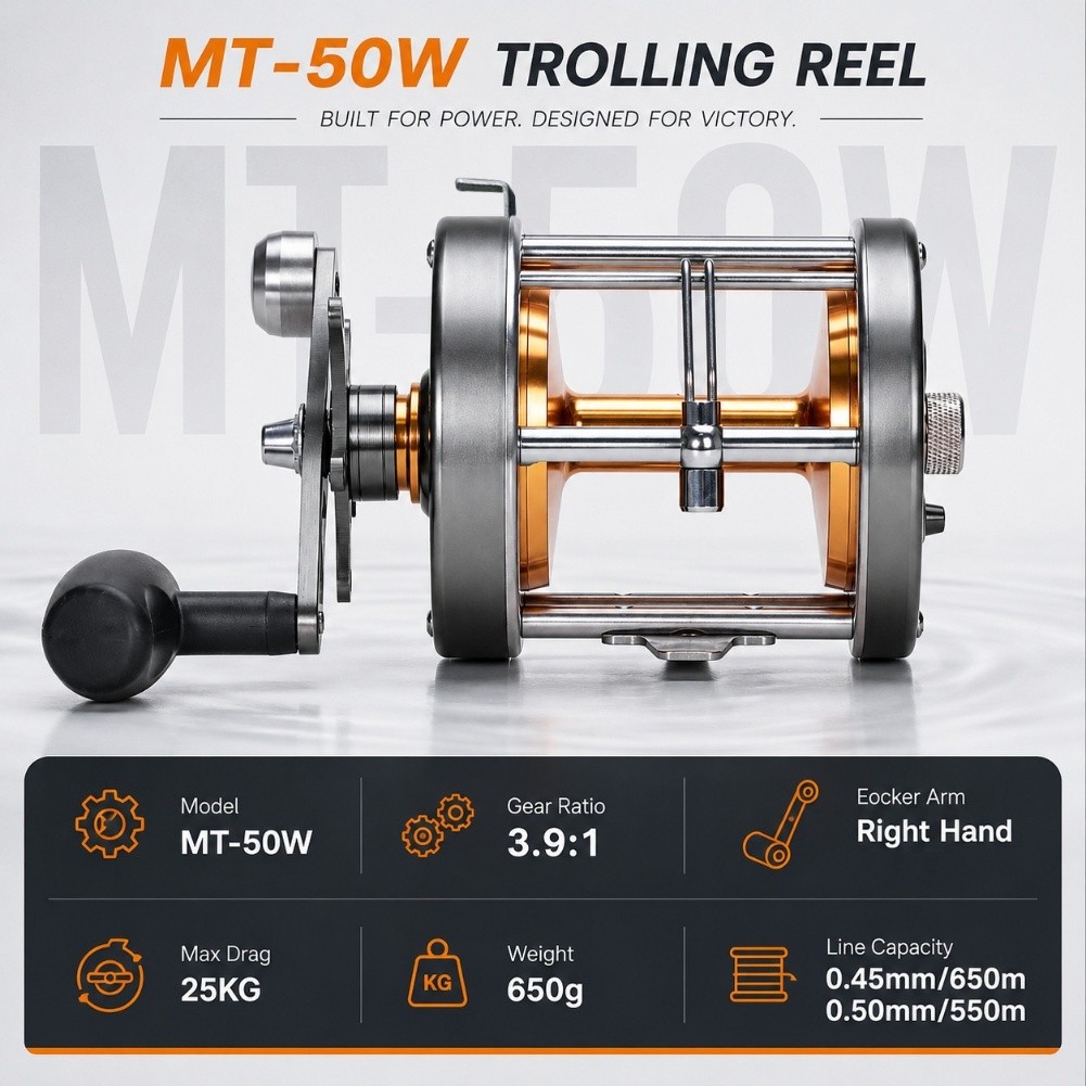 MT 50W Trolling Reel Right Han - Trolling Reel 评论和价格